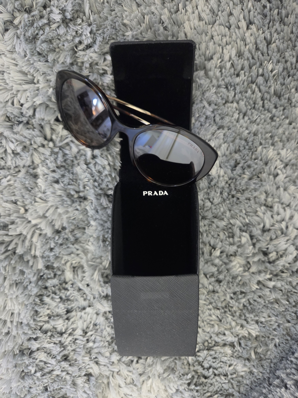 Prada Women's Cat-Eye Sunglasses in Tortoise and Black